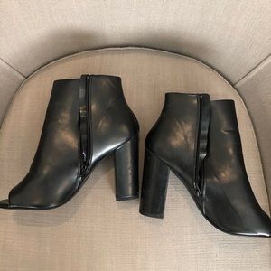 Black Open Toe Booties